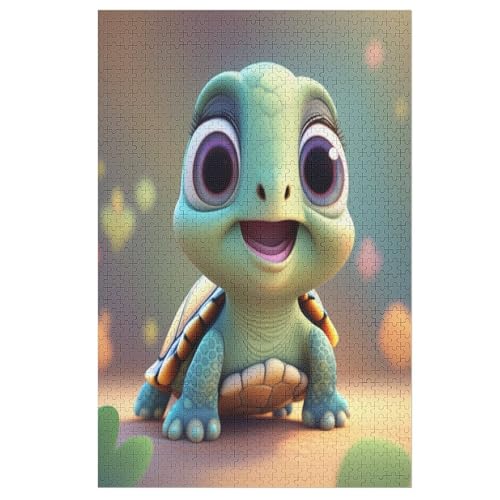 süße Schildkröte 1000 Teile Puzzles Für Erwachsene,Holzpuzzle - Verringerter Druck Schwieriges Unmögliche Puzzle Für Erwachsene 12+ Kinder （78×53cm） von GGJJTT