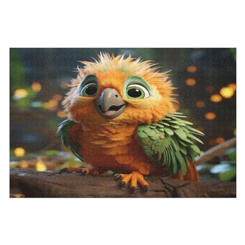 süßer Vogel Puzzle 1000 Teile, Holzpuzzle Für Erwachsene Kinder, Impossible Puzzles, Geschicklichkeitsspiel Für Die Ganze Familie 75×50cm von GGJJTT