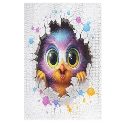 süßer Vogel Puzzle 1000 Teile, Holzpuzzle Herausforderndes Geschicklichkeitsspiel Für Kinder Erwachsenenpuzzle Ab 12 Jahren （78×53cm） von GGJJTT