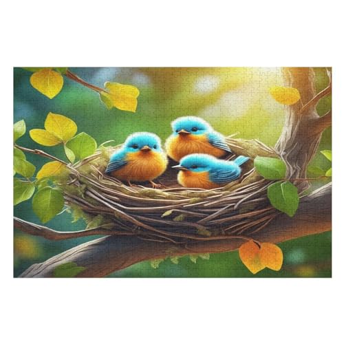 süßer Vogel-Puzzlespiel Aus Holz, 1000 Puzzleteile, Kreatives Puzzle Für Teenager Und Erwachsene, Kreatives Spielzeug, Puzzles, 75×50cm von GGJJTT