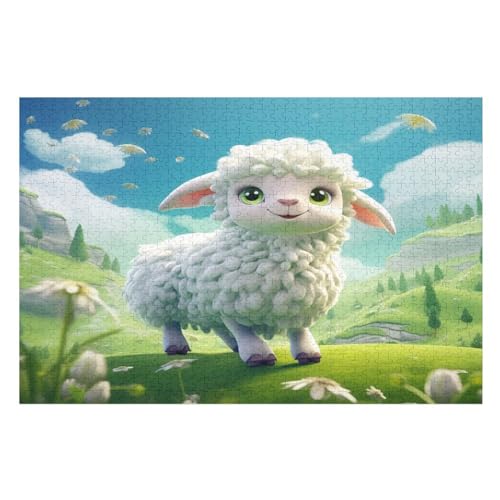süßes Schaf Holzpuzzle Erwachsene - 1000 Teiliges Jigsaw Knobelspiel - Puzzle Für Erwachsene & Kinder - Outdoor & Reisespielzeug 75×50cm süßes Schaf Holzpuzzle Erwachsene - 1000 Teiliges Jigsaw Knobelspiel - Puzzle Für Erwachsene & Kinder - Outdoor & Reisespielzeug 75×50cm von GGJJTT