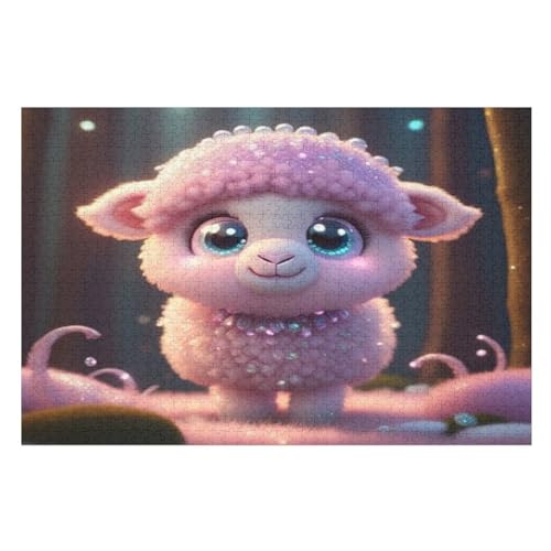 süßes Schaf Puzzles 1000 Teile Erwachsener Kniffel Spaß Für Die Ganze Familie, Holzpuzzle Kinder Erwachsene, Impossible Puzzle Schwer 75×50cm von GGJJTT