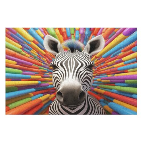 süßes Zebra Puzzle 1000 Teile, Holzpuzzle Herausforderndes Geschicklichkeitsspiel Kinder Erwachsenenpuzzle Ab 12 Jahren 75×50cm süßes Zebra Puzzle 1000 Teile, Holzpuzzle Herausforderndes Geschicklichkeitsspiel Kinder Erwachsenenpuzzle Ab 12 Jahren 75×50cm von GGJJTT