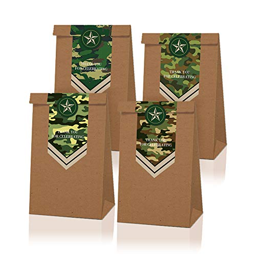 Party Treat Taschen - 12er Pack Geschenktüten, Camo Partyzubehör, Papierbevorzugungstaschen, recycelbare Goodie Bags für Kinder, Camouflage Design, 4,7 x 3,1 x 7,8 Zoll Party Treat Taschen - 12er Pack Geschenktüten, Camo Partyzubehör, Papierbevorzugungstaschen, recycelbare Goodie Bags für Kinder, Camouflage Design, 4,7 x 3,1 x 7,8 Zoll von GGSELL