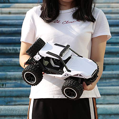 Offroad-Truck 1/14 RC-Auto mit leichtem 2,4-GHz-Wüstenbuggy 25 km/h Hochgeschwindigkeits-Offroad-RC-Auto, elektrisches Spielzeugauto, Geschenke für Erwachsene (Farbe: Weiß, Größe: 1 Akku) Beautiful von GGZONE