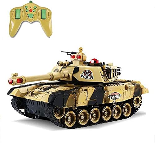 RC-Panzer, ferngesteuertes Spielzeug, ferngesteuerter Militärfahrzeug-Kampfkampf mit rotierendem Geschützturm und Rückstoßaktion, wenn Kanonenartillerie schießt, für Erwachsene (Größe: 1 Batteriepack) von GGZONE