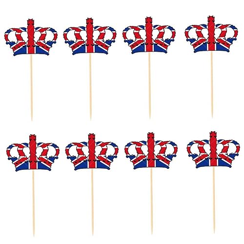 80pcs Crown Form Coronation Cake Dekorationen Cupcake Toppers süße Mini -Krönungsdekorationen Kuchen -Topper Union für König Charles The Third Street Party, 13 x 5 cm von GGpone
