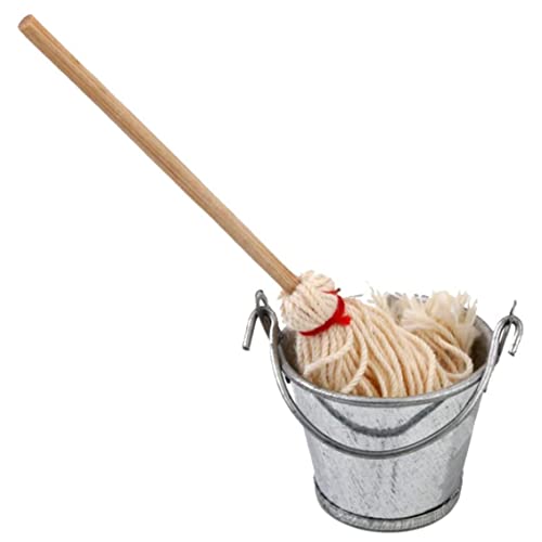 GGpone Puppenhauszubehör Miniaturreinigungssatz 1:12 Puppenhausreinigungstools Mopp Bucket Simulation Toys Farm Tools Modelle DIY DUSG House Accessoires von GGpone
