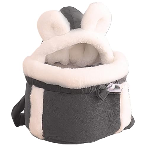 Katzenbeutel Träger weicher & Warmer Katzenhund Frontträger Doppelpockt Rucksack bequemer Winter -Plüsch -Rucksack für Katzen Haustier Hängende Brusttaschen für Außenreisen, XL -Tasche von GGpone
