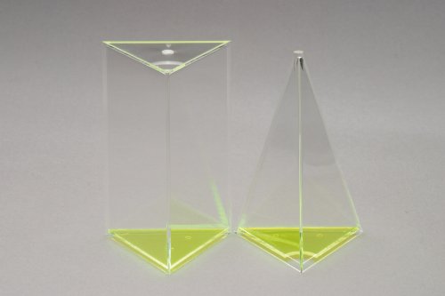 Füllkörper Set 3-seitiges Prisma & 3-seitige Pyramide aus Acrylglas – 150mm Höhe – Ideal für den Mathematikunterricht – Transparent – Für Volumenberechnung & Anschauung von GH Günter Herrmann