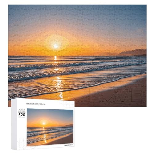 Puzzle für Erwachsene, Strand, Sonnenuntergang, Puzzle mit Buchstaben auf der Rückseite, herausforderndes Spiel-Puzzle, personalisiertes Puzzle, perfekt für Puzzle-Enthusiasten von GHBNK