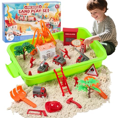 GHIAKQYT Kinetic Sand Set - Magischer Spielsand Set,Kinetischer Sand Sandspiel, Kinetic Sand Feuerwehr Rollenspiel Koffer mit 1KG Magic Sand,Zubehör,Spielzeug Geschenk für Kinder 3 4 5 6 7 8 Jahre GHIAKQYT Kinetic Sand Set - Magischer Spielsand Set,Kinetischer Sand Sandspiel, Kinetic Sand Feuerwehr Rollenspiel Koffer mit 1KG Magic Sand,Zubehör,Spielzeug Geschenk für Kinder 3 4 5 6 7 8 Jahre von GHIAKQYT