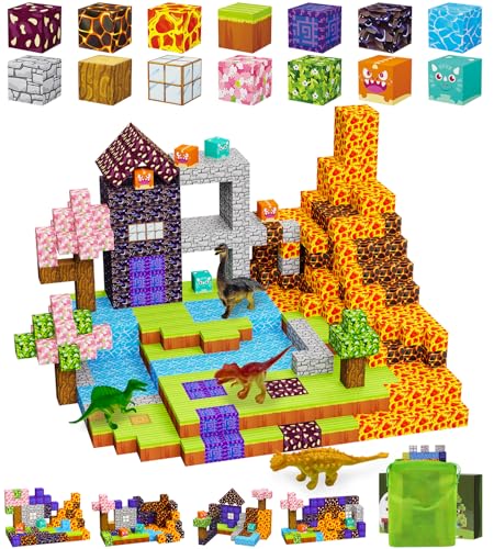 Magnetische Bausteine 100 Stück Magnetbausteine - DIY Magnetspielzeug,Magnet Blöcke Spielzeug mit 4 Dinosaurier für Geschenk ab 3 4 5 6 7 8 Jahre Junge Mädchen Kreative Kinderspiele Kinderspielzeug Magnetische Bausteine 100 Stück Magnetbausteine - DIY Magnetspielzeug,Magnet Blöcke Spielzeug mit 4 Dinosaurier für Geschenk ab 3 4 5 6 7 8 Jahre Junge Mädchen Kreative Kinderspiele Kinderspielzeug von GHIAKQYT