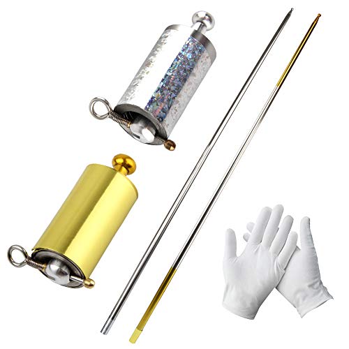 GHJK Metall Erscheinender Stock 2 Stücke Magic Pocket Staff für Erwachsene Magiertrick Zaubertrick Lllusion Seide zum Zauberstab 43,30 Zoll/ 110 cm Kostenlose 2PCS Handschuhe GHJK Metall Erscheinender Stock 2 Stücke Magic Pocket Staff für Erwachsene Magiertrick Zaubertrick Lllusion Seide zum Zauberstab 43,30 Zoll/ 110 cm Kostenlose 2PCS Handschuhe von Buosha