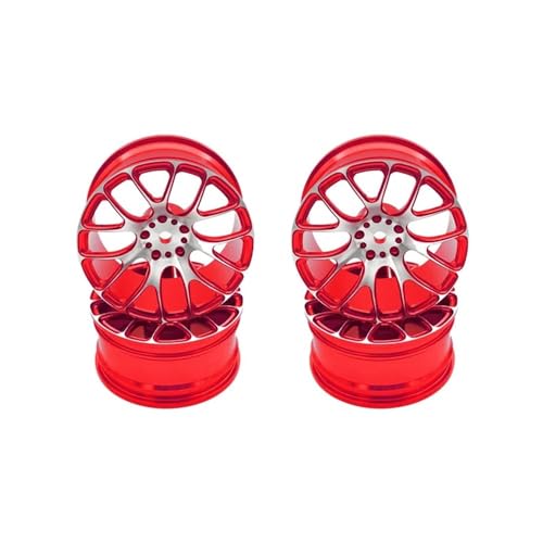 GHJtRs 52x26mm Aluminiumradfelgen Kompatibel mit 1 10 -Skala -RC -Drift auf Straßenautos, die mit TT02 Mn86K -Chassis kompatibel sind(RED) von GHJtRs