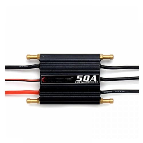 GHJtRs Bürstenloser ESC-kompatibel mit RC-Booten, wasserdicht, 50 A, 70 A, 90 A, 120 A, 150 A, kompatibel mit 2–6S BEC-System und Programmkarte (50 A (2–6 S)) von GHJtRs