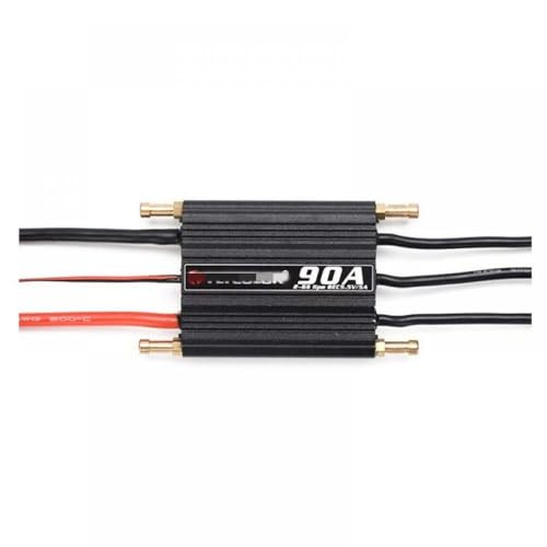 GHJtRs Bürstenloser ESC-kompatibel mit RC-Booten, wasserdicht, 50 A, 70 A, 90 A, 120 A, 150 A, kompatibel mit 2–6S BEC-System und Programmkarte (90 A (2–6 S)) von GHJtRs