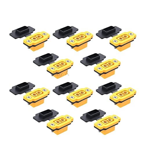XT60BE-F XT60E-F-Buchse und XT60 XT60H-Stecker, kompatibler Modellflugzeug-Anschluss – vergoldeter 30-A-stromsicherer Anschluss(10XXT60BE-F(B-COVER)) von GHJtRs