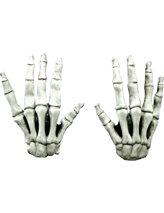 Kurze Latex-Handschuhe SkelettKostümaccesssoire weiss von KARNEVAL-MEGASTORE