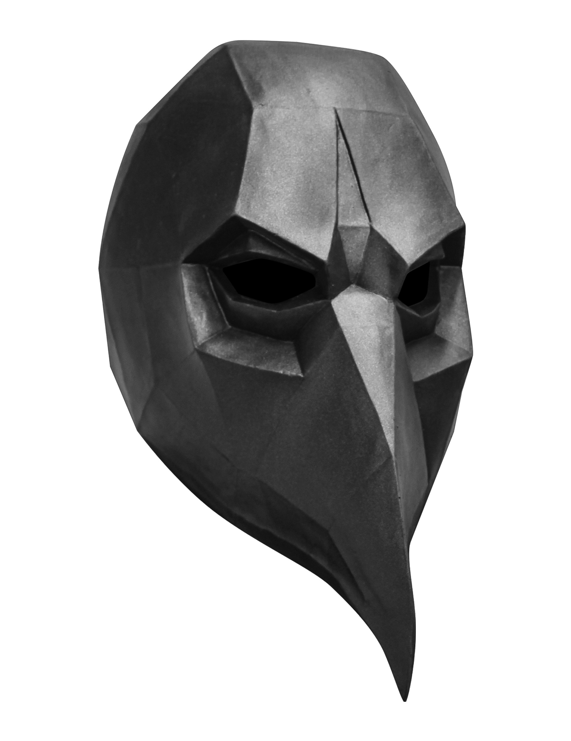 Low Poly Maske Rabenmaske schwarz von KARNEVAL-MEGASTORE
