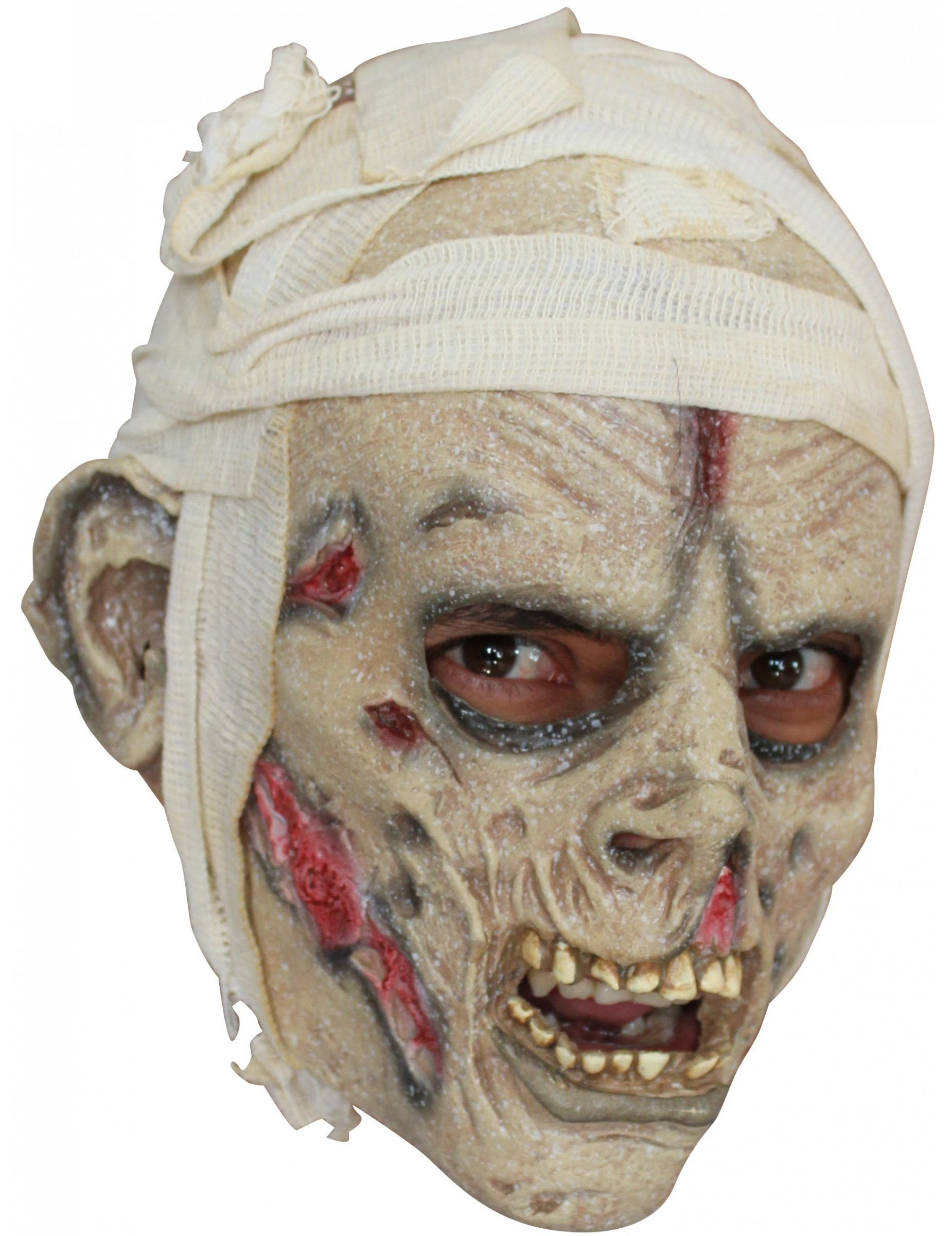 Schaurige Mumienmaske für Erwachsene Halloween von KARNEVAL-MEGASTORE