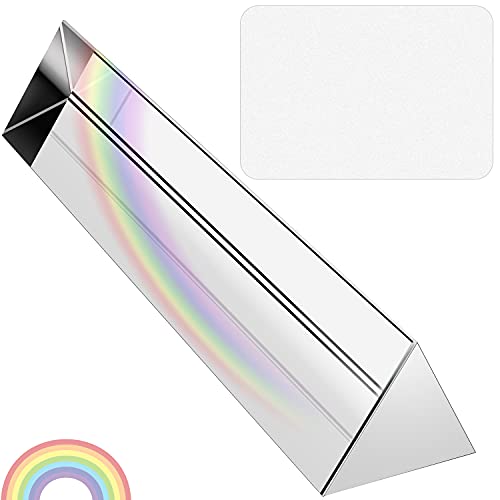 GIAK Dreiecksprisma Prisma Fotografie K9 Glas Prisma Kristall Dreiecksprisma Glas Prisma mit Mikrofasertuch mit Geschenkbox für Sonnenlicht Spektrum und Regenbogen Effekt 30 * 30 * 30 * 150mm von GIAK
