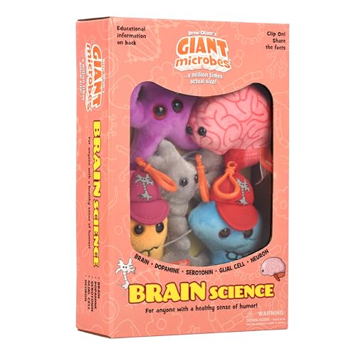 GIANTmicrobes Gehirnwissenschaft Themed Geschenkbox Lernen Sie mehr über Neurowissenschaften mit diesem 5-teiligen Box-Set aus Plüsch-Schlüsselanhängern, pädagogisches Ge von GIANT MICROBES
