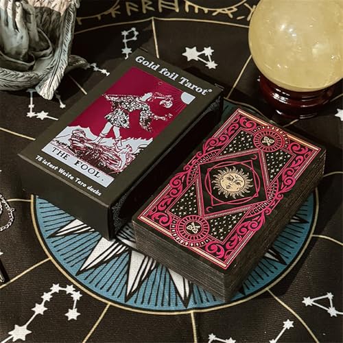 GIBZ wasserdichte Tarotkarten im Original Design, Mattiertes PVC Tarot Deck mit Schlüsselwörtern, mit Papierhülle für Anfänger, Rosa GIBZ wasserdichte Tarotkarten im Original Design, Mattiertes PVC Tarot Deck mit Schlüsselwörtern, mit Papierhülle für Anfänger, Rosa von GIBZ