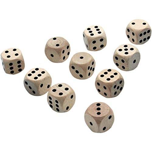 10 Gico Spielewürfel - Augenwürfel 16 mm aus Naturholz - 5956 von GICO