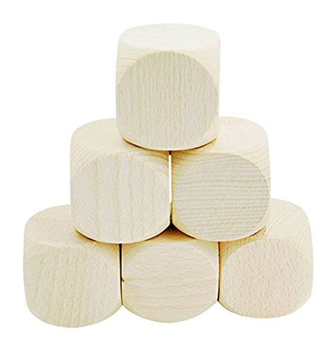 GICO Blankowürfel Holzwürfel Natur mit 60mm Kantenlänge- 6er Set - 5975-6 von GICO