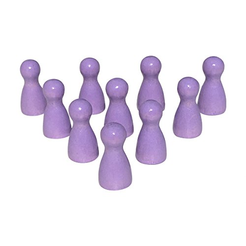GICO 10er Pack Halmakegel Spielkegel sortenrein aus Holz poliert 24x12 mm (Flieder) von GICO
