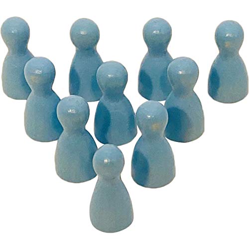 GICO 10er Pack Halmakegel Spielkegel sortenrein aus Holz poliert 24x12 mm (Hellblau) von GICO