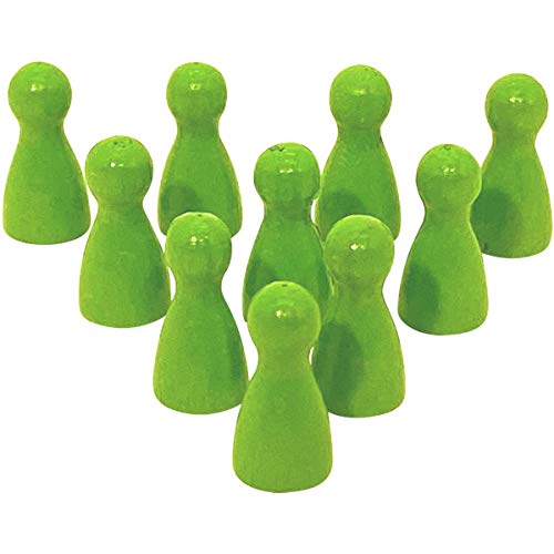 GICO 10er Pack Halmakegel Spielkegel sortenrein aus Holz poliert 24x12 mm (Hellgrün) von GICO