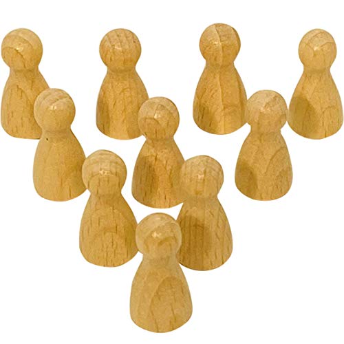 GICO 10er Pack Halmakegel Spielkegel sortenrein aus Holz poliert 24x12 mm (Natur poliert) von GICO