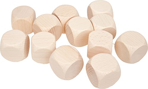 GICO 12 x Blankowürfel, Holzwürfel Natur mit 30 mm Kantenlänge - Gebetswürfel von GICO