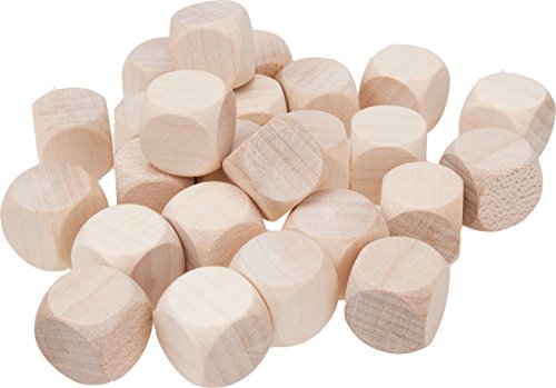 25 Stück - Gico Blankowürfel Holzwürfel blanko 16 mm Kantenlänge Natur 5964 von GICO