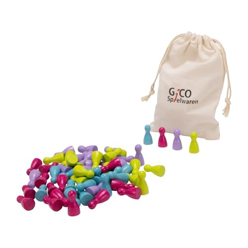 GICO 60 Halmakegel 24x12 aus Holz Set in Vier Pastellfarben Lemon, Flieder, Fuchsia, Türkis - 2133 von GICO