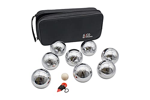 GICO Boules Set Petanque Boccia Spiel Kinder Erwachsene- 8er Set aus Stahl in der praktischen Tragetasche (720gr) -3268 von GICO