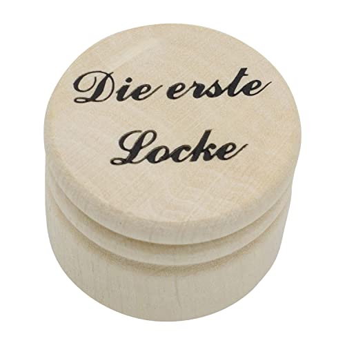 GICO "Die Erste Locke Natur - Holzdose Döschen aus Holz Buche Ø 4,5 cm mit Schraubverschluß,7020 von GICO
