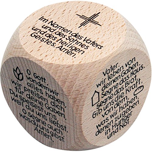 GICO Gebetswürfel Tischgebete - für Kinder und Erwachsene aus Holz- Taufe Kommunion - 5983 von GICO