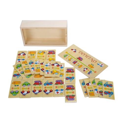 GICO Domino Spiel Fahrzeuge aus Holz für Kinder Jungen Mädchen und Erwachsene für Zuhause oder als Reisespiel - 7968 GICO Domino Spiel Fahrzeuge aus Holz für Kinder Jungen Mädchen und Erwachsene für Zuhause oder als Reisespiel - 7968 von GICO
