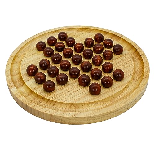 GICO Holz Solitär Spiel - Solitaire/Einzelgänger D23cm Brettspiel aus Holz in formschöner, Stabiler Ausführung. Gesellschaftsspiel Spiel für Jung und Alt -7961 von GICO