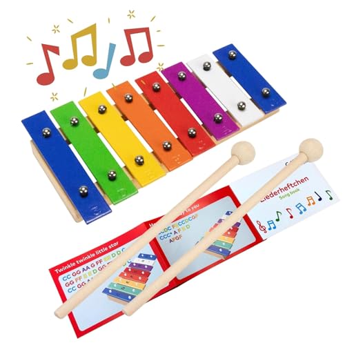Xylophon Holz Musik Glockenspiel Musikinstrument für Kinder Mädchen Jungen mit 2 Schlägel Buntes Xylophon - 3810 Xylophon Holz Musik Glockenspiel Musikinstrument für Kinder Mädchen Jungen mit 2 Schlägel Buntes Xylophon - 3810 von GICO