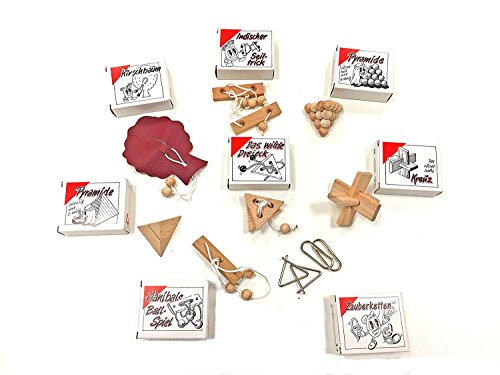 GICO Knobelspiel Klassiker Set - Geschicklichkeitsspiele/Geduldspiele Sets - incl. Lösung (lose 8er) von GICO