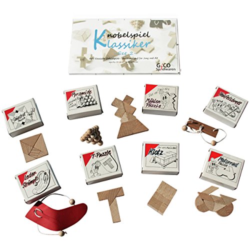 GICO Knobelspiel Klassiker Sets - 8 Geschicklichkeitsspiele in Geschenkverpackung - incl. Lösung (Set 2) von GICO