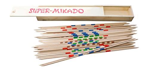 GICO Mikado Spiel XL aus hochwertigem Buchenholz In Holzbox, Länge 49 cm - Made in Germany - 101 von GICO