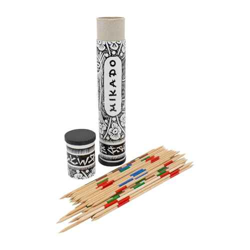 GICO Mikado Spiel aus Holz Kinder Erwachsene im Köcher zur Aufbewahrung, Länge 22 cm, Mikado Stäbchenlänge 18 cm - 103 GICO Mikado Spiel aus Holz Kinder Erwachsene im Köcher zur Aufbewahrung, Länge 22 cm, Mikado Stäbchenlänge 18 cm - 103 von GICO