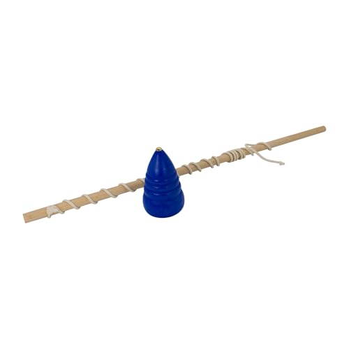 GICO Peitschenkreisel aus Holz in diversen Farben, Peitsche mit Schnur und Kreisel - Qualität Made in EU – 6445 (Blau) von GICO
