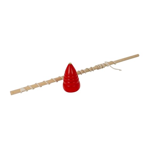 GICO Peitschenkreisel aus Holz in diversen Farben, Peitsche mit Schnur und Kreisel - Qualität Made in EU – 6445 (Rot) von GICO