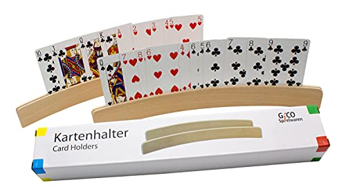 GICO Spielkartenhalter für Spielkarten - 2 Stück Spielkartenständer aus Holz, Länge Kartenhalter je 33 cm - 7956 von GICO